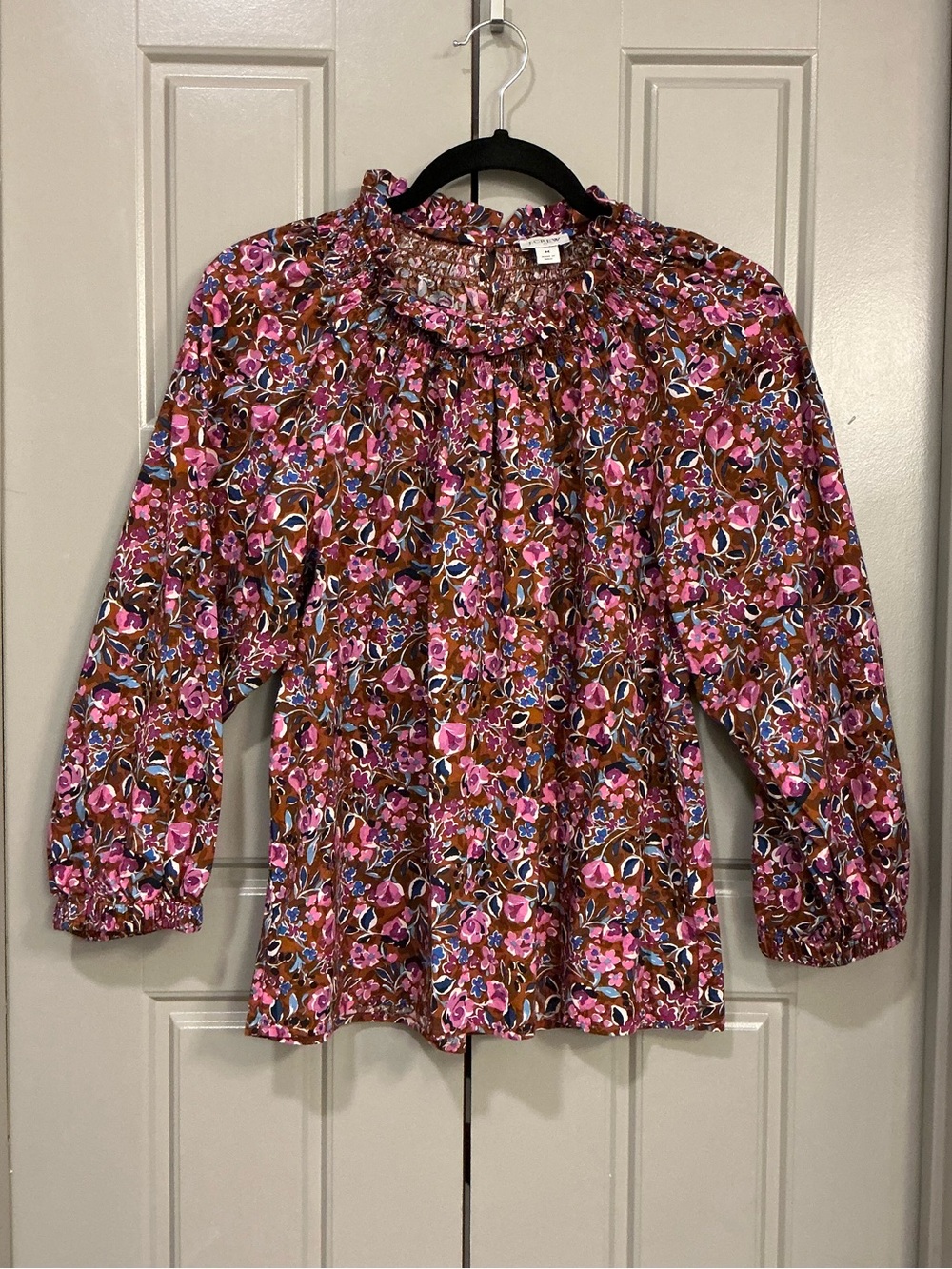 J.Crew Floral Smocked Top Size Medium Like New